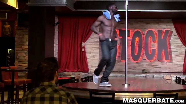 Mature dude sucks black male strippers cock after dancing