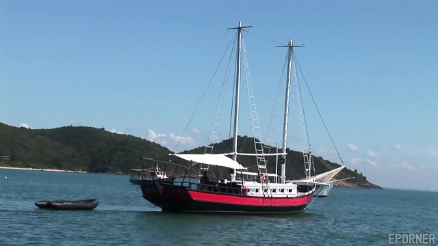 Brunette Fucks With Two Guys On Yacht