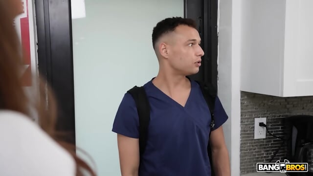 BANGBROS - Bombshell Brunette Kat Marie Asks For A Special Massage, Ends Up With A Dripping Creampie