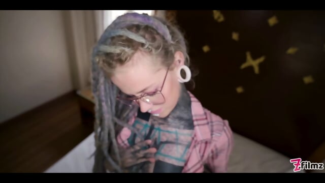 Nerdy Tattoo Teen In Glasses Pov Rough Anal Fuck