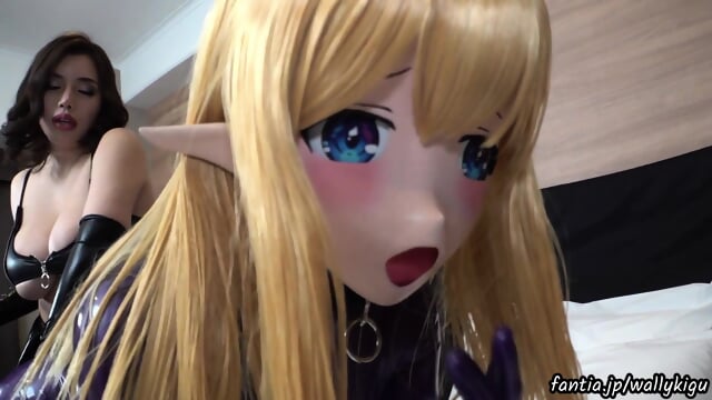 I totally intimidated a beautiful girl with a dick wearing a latex suit