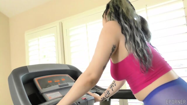 Stepdaughter fucked on a running track 