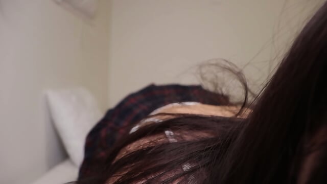 Daughter takes care of daddy while on lap