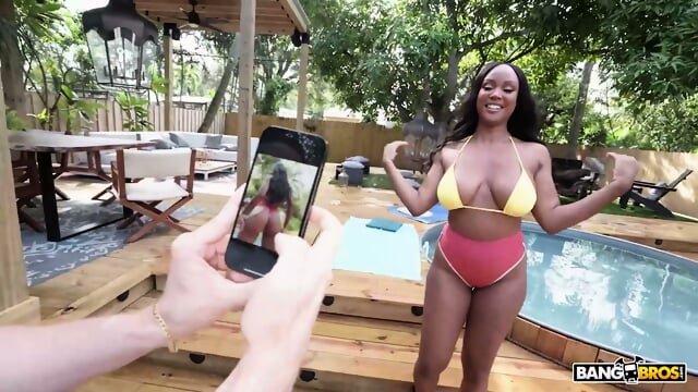 BANGBROS - August Skye Sucks Tony's Dick, Then She Gets Banged In All Positions By The Pool