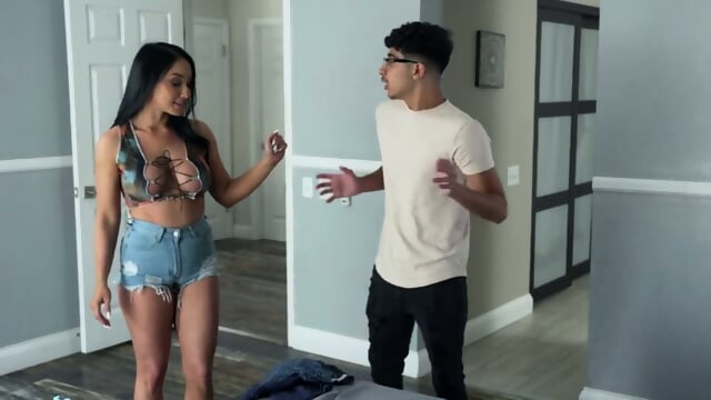 Busty stepmom pleases fetish stepsons cock