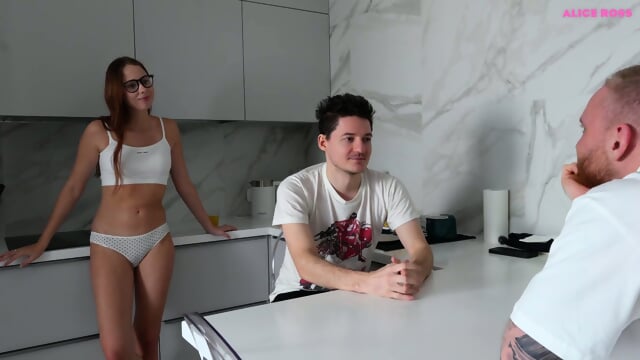 Quiet, Quiet, Or My Boyfriend Will Hear You Fucking Me!! Cute Girl Cheating With His Best Friend!