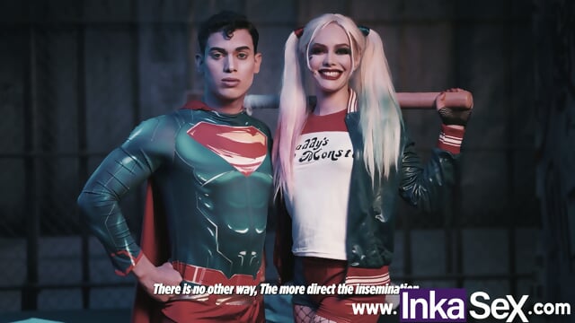 Superman Inserts Harley Quinn's Bat Into His Anus (2160)