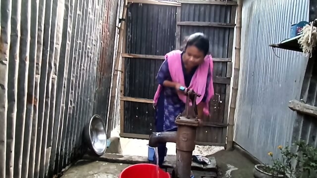 Bangladeshi Young Village Girl Bathroom Bath Adn Boobs Show