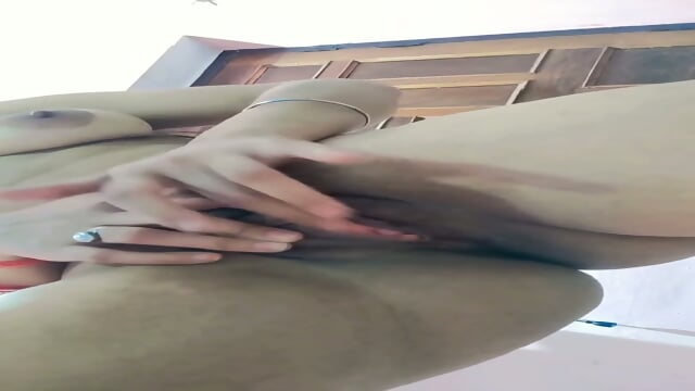 Red saree black bra cute Indian girl pussy fingering