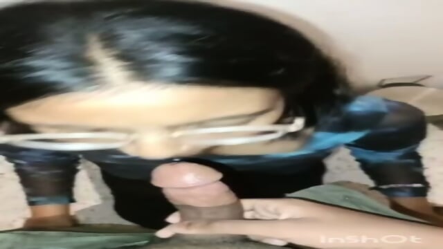 FA Shy Desi Glasses Girlfriend Gives Blowjob In Coaching Bathroom