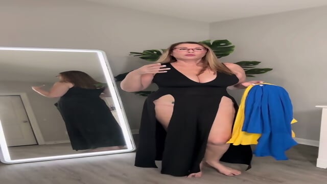 POV busty Mature granny  try on/haul