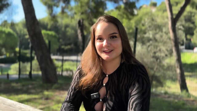 Chubby Brunette Gets Two Big Dicks