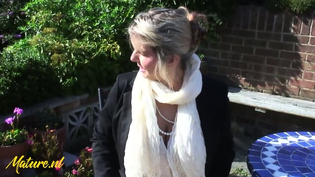 British Housewife Alexa Shows Off Her Big Natural Tits And Masturbates Outside