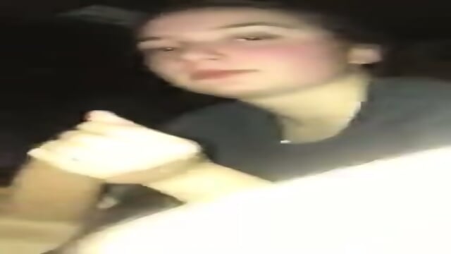 Sexy annoyed girlfriend gives a wonderful sloppy blowjob in car