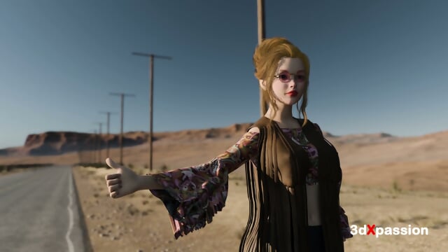 Psychedelic sex! Desert Hitchhiker Meets a Free-Spirit Surfer on the Road to the Ocean