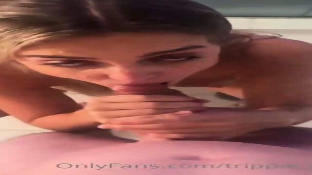 Hot blonde cheerleader fucking her man in the bathroom