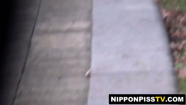 Lens films these Japanese vixens blasting urine outdoors