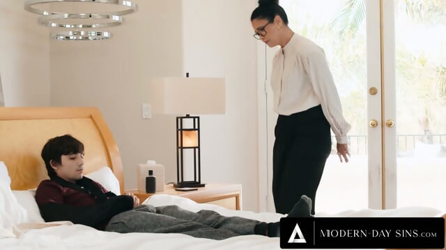 MODERN DAY SINS   Sexy Sympathetic Teacher Makes Cum An Injured Teen Who Can't Masturbate