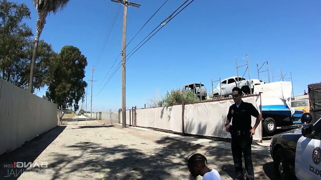 Big booty police girl has to fuck black felons