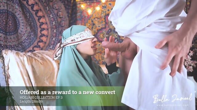 Hijab blindfolded blowjob