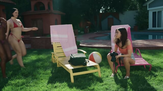 GIRLSWAY - Naughty Natalie Brooks Oils Up Besties Nicole Kitt & Lucy Lotus For Hot Bikini Photoshoot