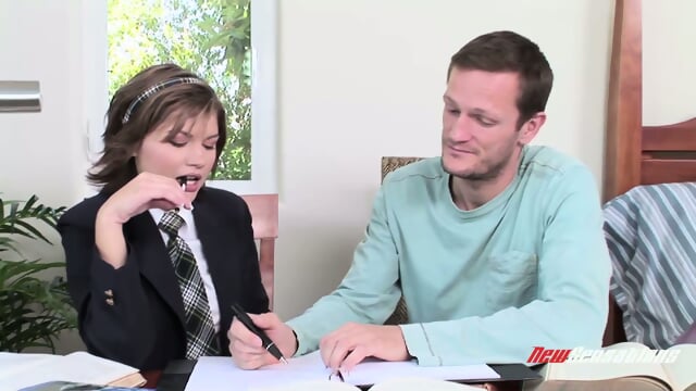 Buxom Brunette Beauty: The School Girl