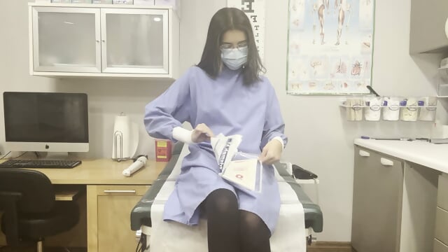Surgical Gown And Gloves Masturbation