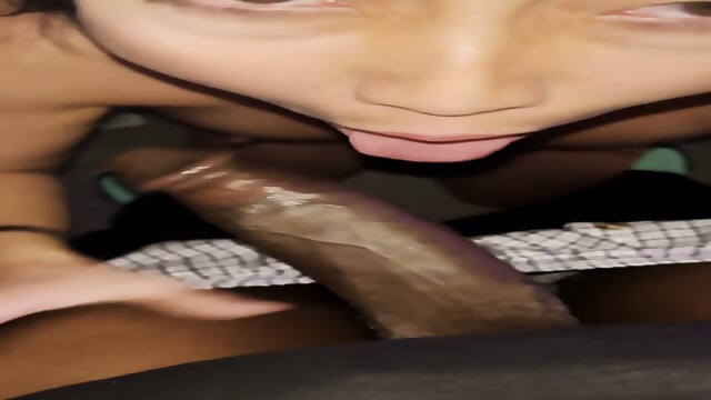 Busty Asian Hottie Sucks & Gets Creampied By Big Black Cock Stripper