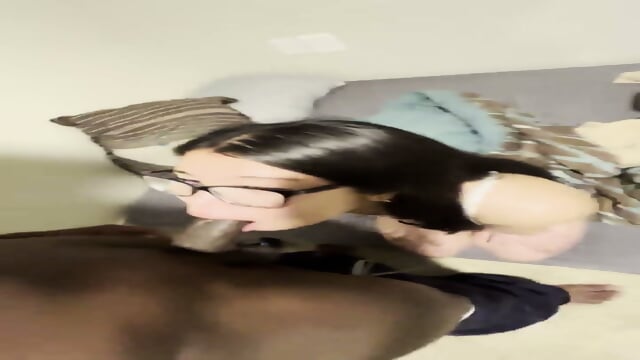 INNOCENT KOREAN SUCKS BIG BLACK DICK