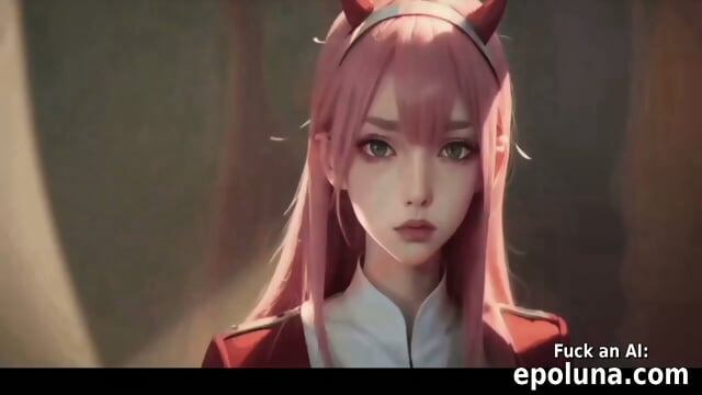 beautiful slim ai generated zero two darling in the franxx gets a load on her charming face