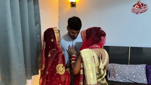 Indian Guy Married Two Girls And Fucking Them Together On First Night Threesome