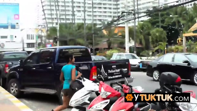 Street walker is seduced into taking a big cock in horny tourists hotel