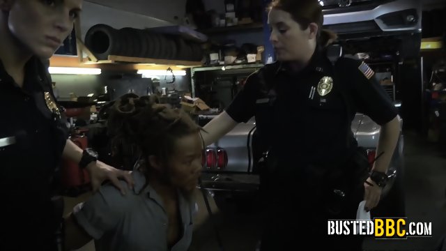 Uniformed MILF banged by tall ebony muscled THUG