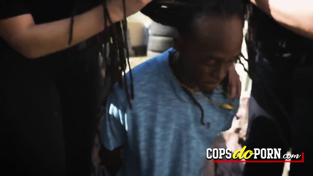 Cops doing porn outdoors with a rasta dude with massive cock. Check the full video on the website.