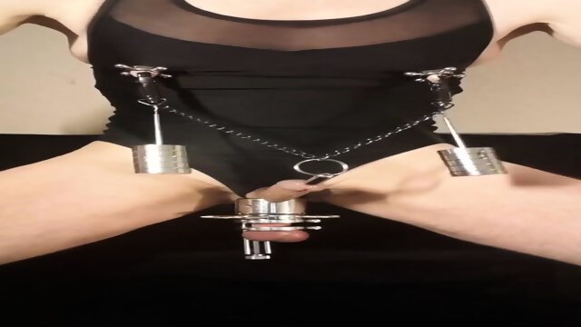 Kinky peehole fucking masoslut stretching balls and  nipples