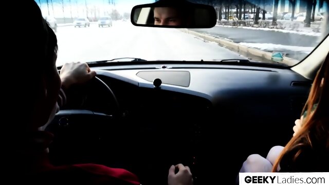 Redheaded spex nerd picked up and piledriven