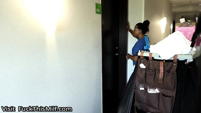 Slutty room service maid gets fucked by hotel guest