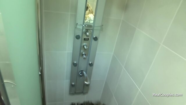 The wife showers and dresses before anal