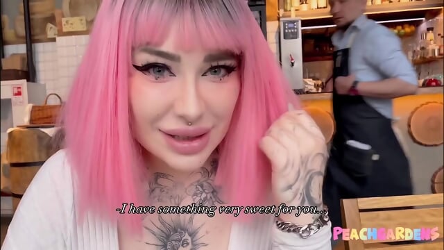 Pink hair russian bimbo public toilet 60fps