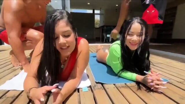 foursome with two big ass Latinas